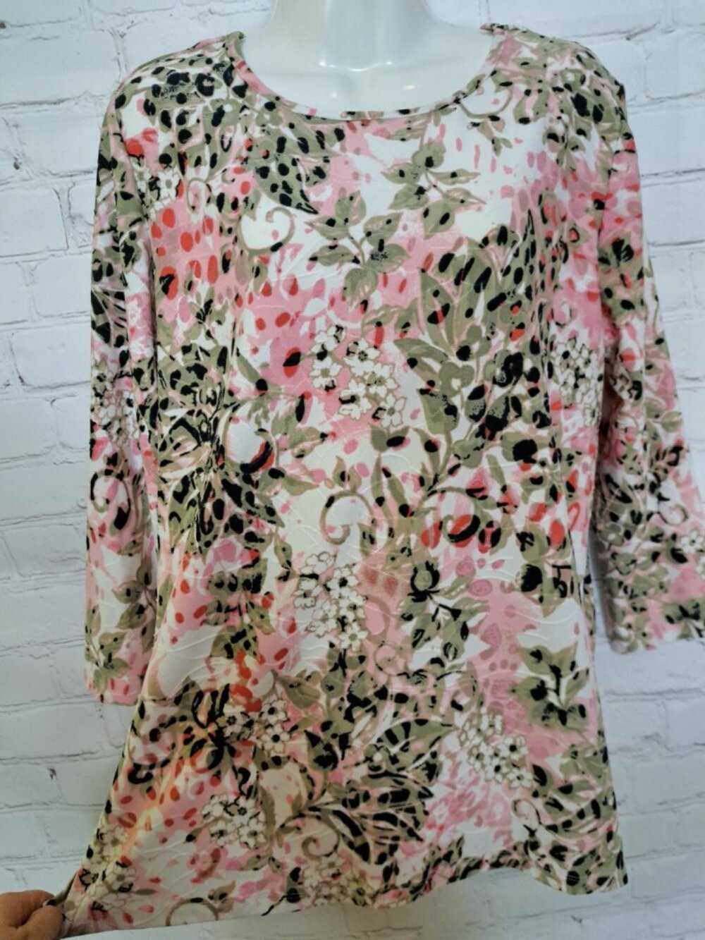 Cathy Abstract Floral Print Comfy Top Blouse Size Small - Picture 5 of 11